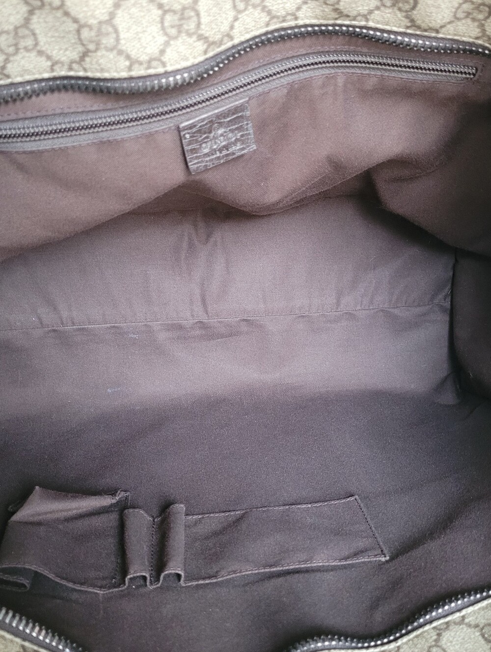 Gucci Brown GG Supreme Joy Two Way Canvas Leather Large Travel Business Tote - Picture 8 of 10